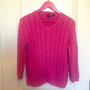 Pink Gap‎ Women's Cable Knit Cardigan Sweater